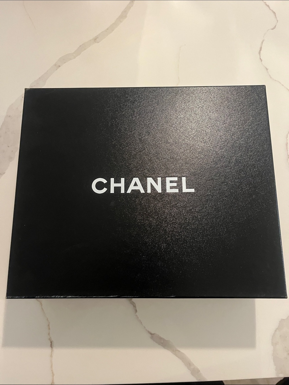 CHANEL Black Box with White Logo Centered 12"x12"x4"